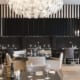 Mur-rideau acoustique comme séparateur pour garantir l'intimité dans le restaurant