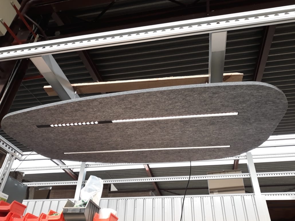 Detail acoustic ceiling island